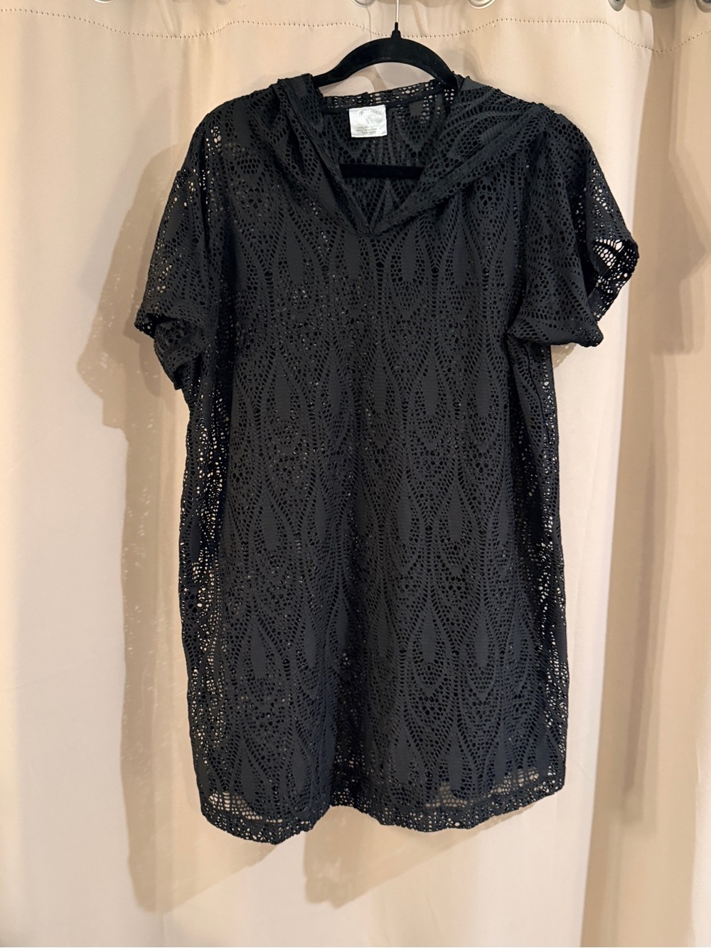Coast to Coast Black Crochet Cover-Up Top